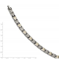 Chisel Titanium Bracelet with 14K Gold Inlay Brushed and Polished, 8.5" view 5