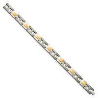 Chisel Titanium Brushed and Polished Yellow IP-Plated Bracelet - 9in view 3