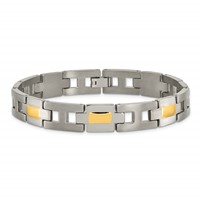 Chisel Titanium Brushed and Polished Yellow IP-Plated Bracelet - 9in view 4