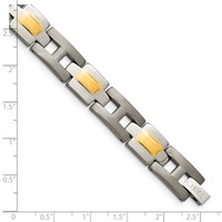 Chisel Titanium Brushed and Polished Yellow IP-Plated Bracelet - 9in view 5