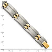 Chisel Titanium Brushed and Polished Yellow IP-Plated Bracelet, 8.5" view 5
