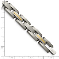 Chisel Titanium Bracelet with 14K Gold Inlay Brushed, 8.5" view 5