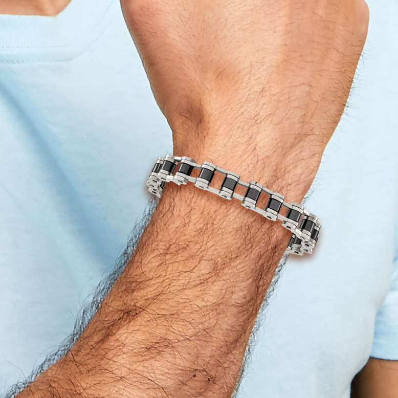 Chisel Stainless Steel Polished with Magnetic Links 8.5 inch Bracelet TBB134 detailed image 6
