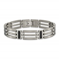 Chisel Titanium Brushed and Polished Black IP-plated Bracelet, 8.5" view 4