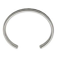 Chisel Titanium Polished Bangle with Black Rubber Design Cuff view 3