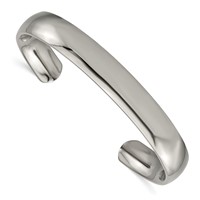 Chisel Titanium Polished Cuff Bangle view 1