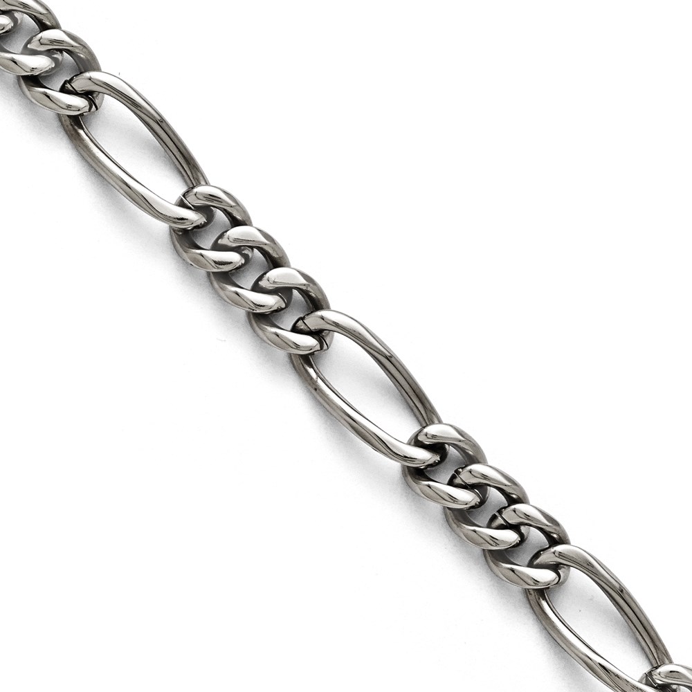 Titanium Polished Figaro Link 8.5in Bracelet