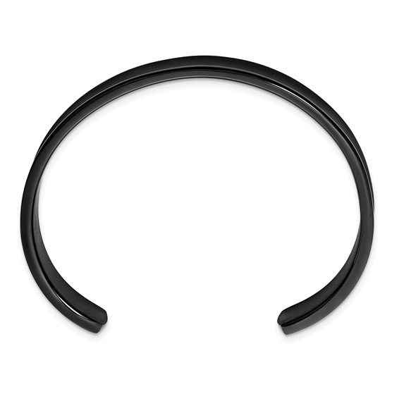 Chisel Titanium Brushed with Polished Edge Black IP-plated 10mm Cuff Bangle