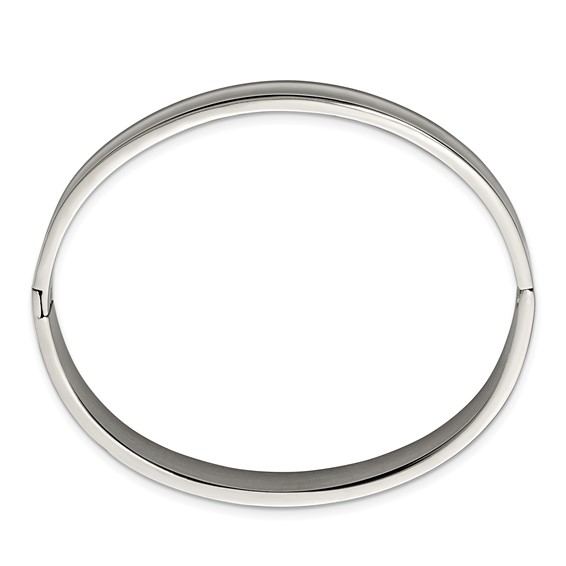 Chisel Titanium Polished 8mm Hinged Bangle
