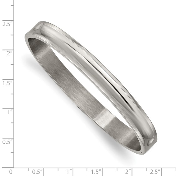 Chisel Titanium Polished 8mm Hinged Bangle