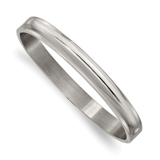 Chisel Titanium Polished 8mm Hinged Bangle