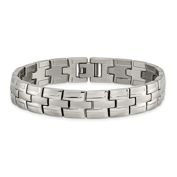 Chisel Titanium Brushed and Polished 8.5 inch Link Bracelet