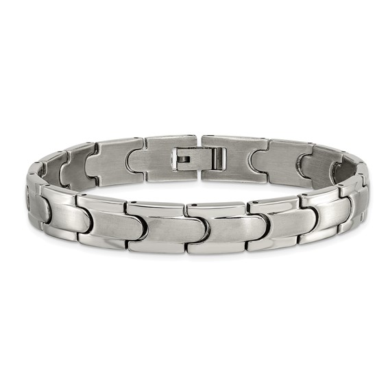 Chisel Titanium Brushed and Polished 8.5 inch Link Bracelet