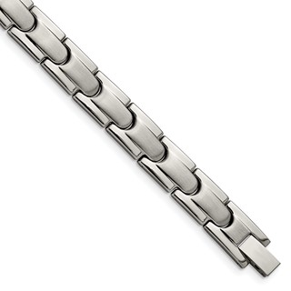 Chisel Titanium Brushed and Polished 8.5 inch Link Bracelet