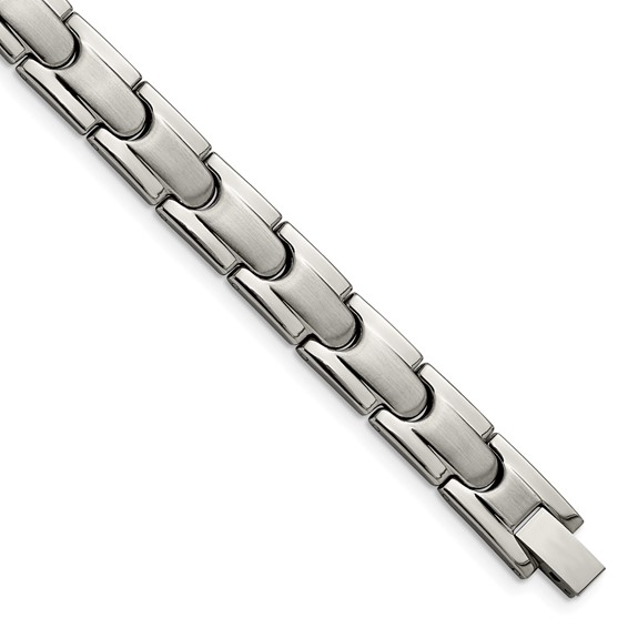 Chisel Titanium Brushed and Polished 8.5 inch Link Bracelet