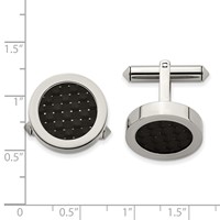 Chsisel Titanium Polished with Black Carbon Fiber Inlay Cuff Links view 3