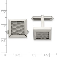Chisel Titanium Polished and Hammered Cuff Links view 3