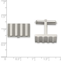 Chisel Titanium Brushed and Polished Stripes Cufflinks view 3