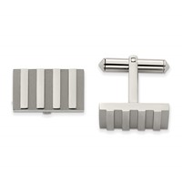 Chisel Titanium Brushed and Polished Stripes Cufflinks view 1