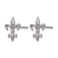Chisel Titanium Polished Fleur De Lis Post Earrings view 3