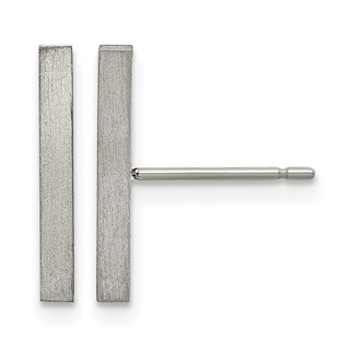 Chisel Titanium Brushed Bar Post Earrings
