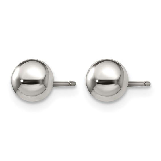 Chisel Titanium Polished 6mm Ball Post Earrings