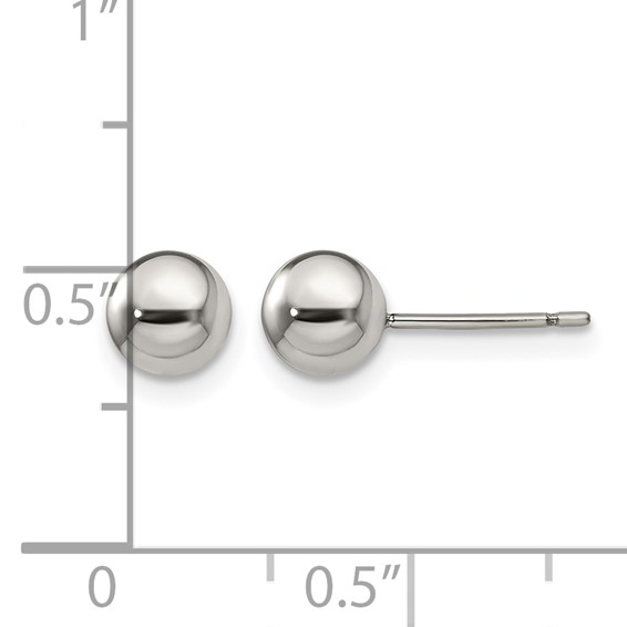 Chisel Titanium Polished 6mm Ball Post Earrings