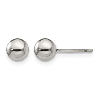 Chisel Titanium Polished 6mm Ball Post Earrings