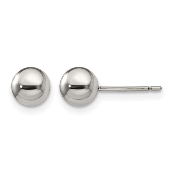 Chisel Titanium Polished 6mm Ball Post Earrings