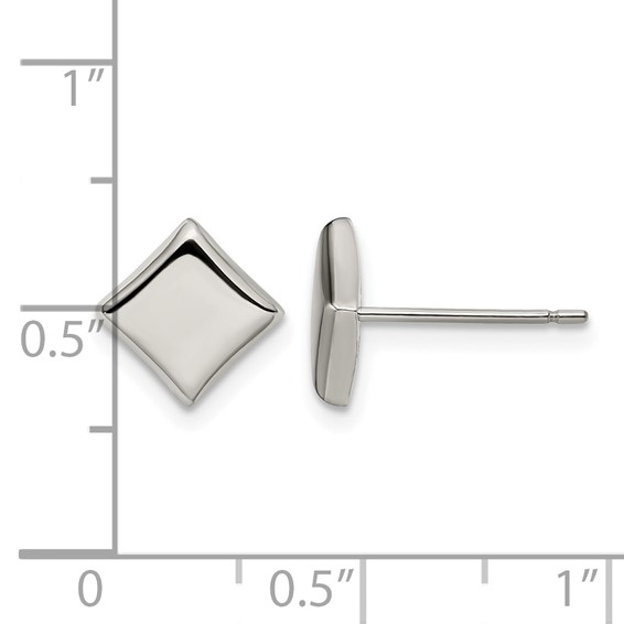 Chisel Titanium Polished 7mm Square Post Earrings