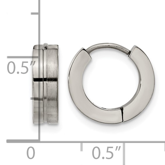Chisel Titanium Brushed and Polished 4mm Huggie Hoop Earrings