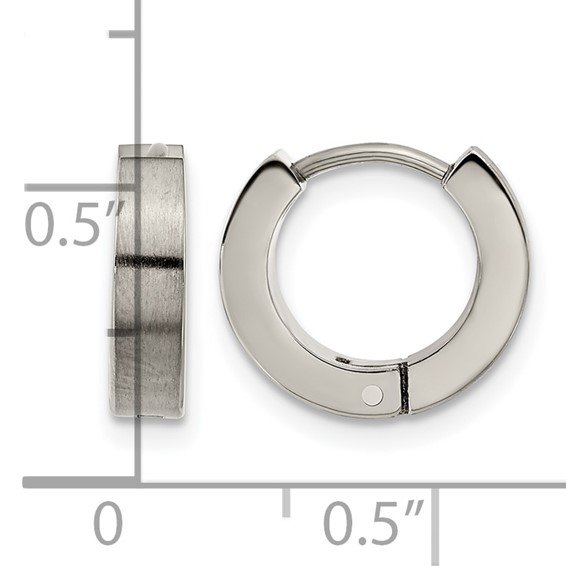 Chisel Titanium Brushed 3.5mm Huggie Hoop Earrings