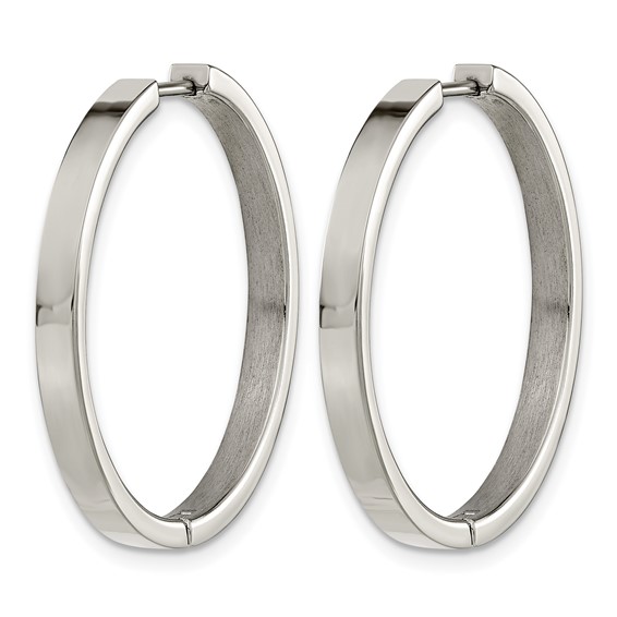Chisel Titanium Polished 2.8mm Hinged Hoop Earrings