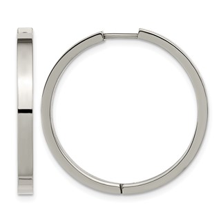 Chisel Titanium Polished 2.8mm Hinged Hoop Earrings