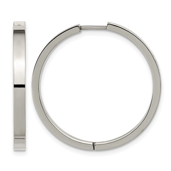 Chisel Titanium Polished 2.8mm Hinged Hoop Earrings