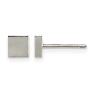 Titanium Brushed Square Post Earrings
