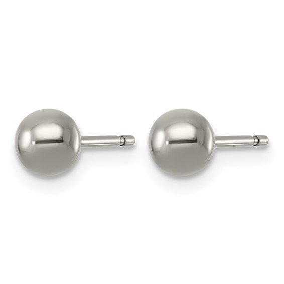 Titanium Polished 5mm Ball Post Earrings