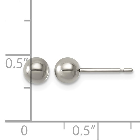 Titanium Polished 5mm Ball Post Earrings