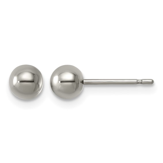 Titanium Polished 5mm Ball Post Earrings