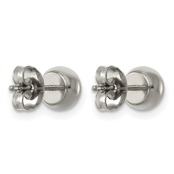 Titanium Polished 6mm CZ Post Earrings