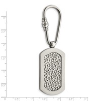 Chisel Titanium Polished Pebble Textured Key Ring view 4