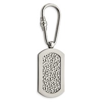 Chisel Titanium Polished Pebble Textured Key Ring view 1