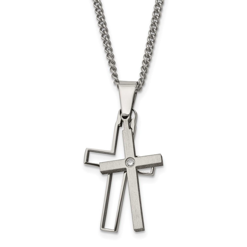 Titanium Brushed and Polished Cross 22 Titanium Brushed and Polished Cross 22