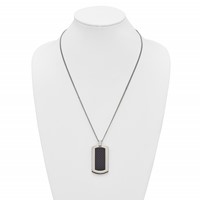 Chisel Titanium Polished Necklace with Black Carbon Fiber Inlay, 24" view 5