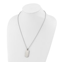 Chisel Titanium Brushed Necklace with.02 Carat Diamond Accent Dog Tag, 22" view 5