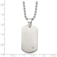 Chisel Titanium Brushed Necklace with.02 Carat Diamond Accent Dog Tag, 22" view 4
