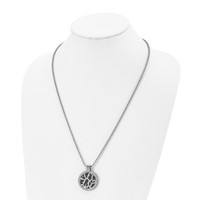 Titanium Polished Black Enamel Necklace with 0.05ct Diamond, 24" view 4