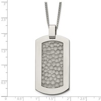 Chisel Titanium Polished and Hammered Dog Tag Necklace, 22" view 5