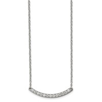 Chisel Titanium Polished Necklace with CZ Bar, 20.5" view 2