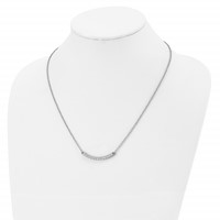 Chisel Titanium Polished Necklace with CZ Bar, 20.5" view 4